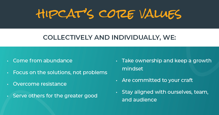 HipCat's Core Values