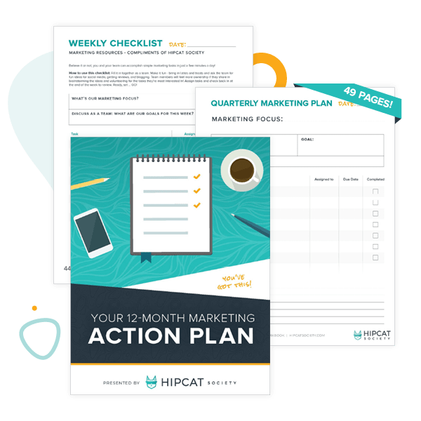 Preview of the Marketing Action Plan Workbook with 49 pages